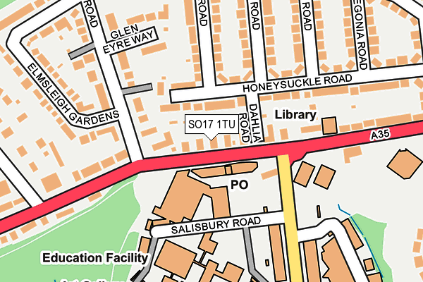 SO17 1TU map - OS OpenMap – Local (Ordnance Survey)