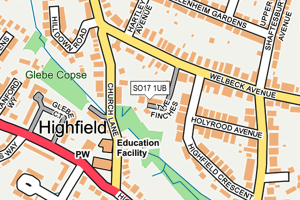 SO17 1UB map - OS OpenMap – Local (Ordnance Survey)