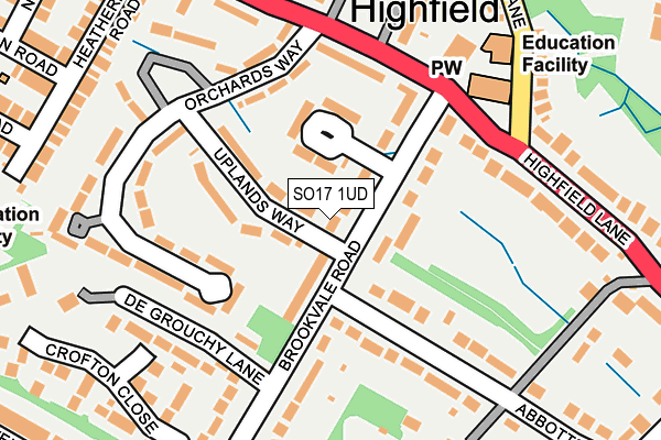 SO17 1UD map - OS OpenMap – Local (Ordnance Survey)