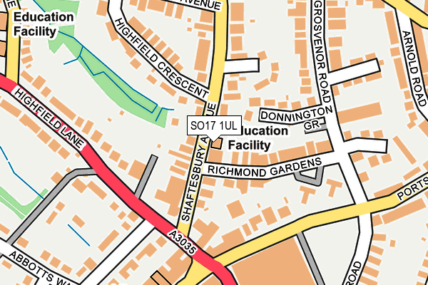 SO17 1UL map - OS OpenMap – Local (Ordnance Survey)