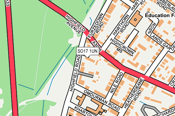 SO17 1UN map - OS OpenMap – Local (Ordnance Survey)
