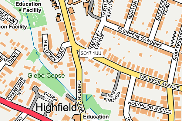 SO17 1UU map - OS OpenMap – Local (Ordnance Survey)