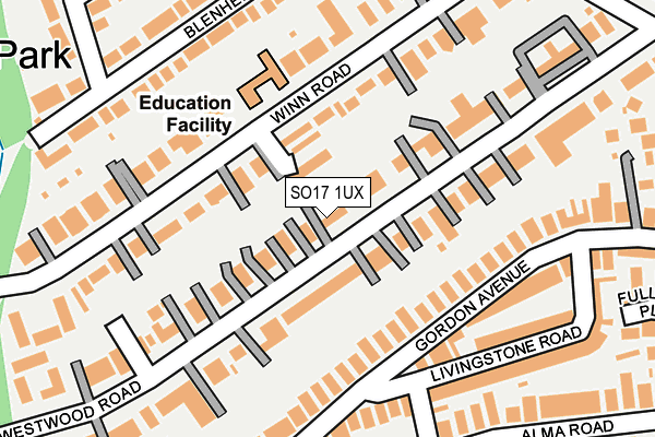 SO17 1UX map - OS OpenMap – Local (Ordnance Survey)