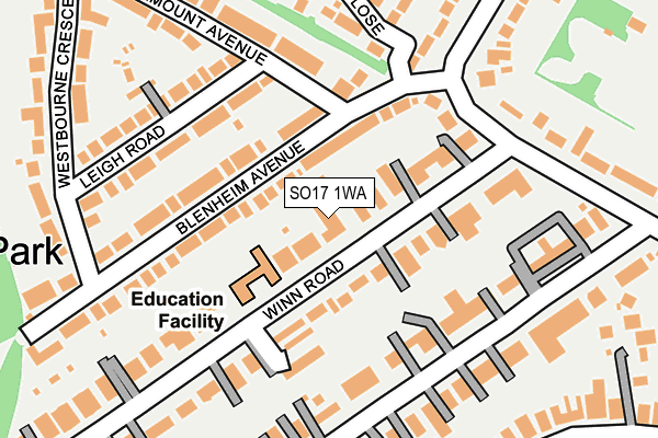 SO17 1WA map - OS OpenMap – Local (Ordnance Survey)