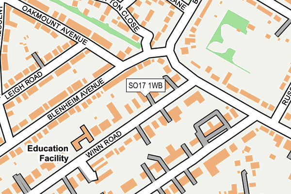 SO17 1WB map - OS OpenMap – Local (Ordnance Survey)