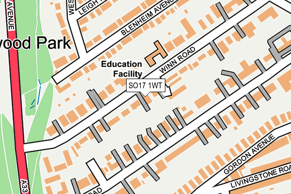 SO17 1WT map - OS OpenMap – Local (Ordnance Survey)