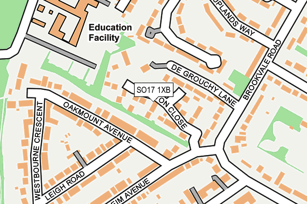 SO17 1XB map - OS OpenMap – Local (Ordnance Survey)