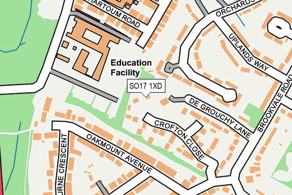 SO17 1XD map - OS OpenMap – Local (Ordnance Survey)