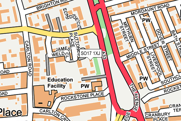 SO17 1XJ map - OS OpenMap – Local (Ordnance Survey)