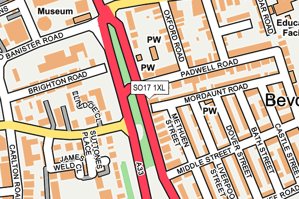 SO17 1XL map - OS OpenMap – Local (Ordnance Survey)