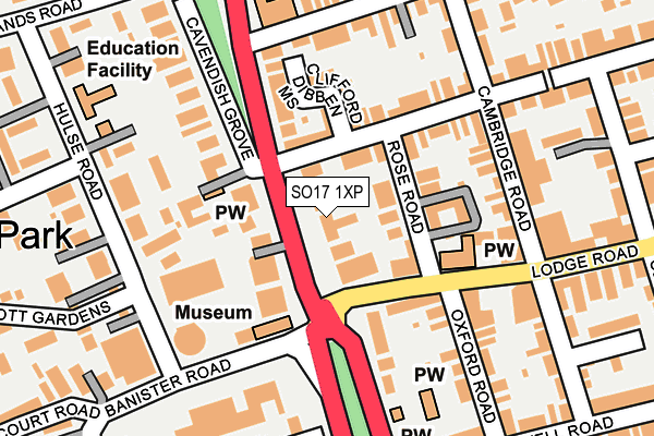 SO17 1XP map - OS OpenMap – Local (Ordnance Survey)