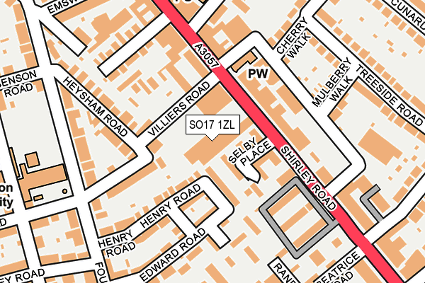 SO17 1ZL map - OS OpenMap – Local (Ordnance Survey)