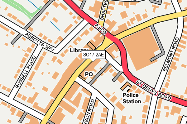 SO17 2AE map - OS OpenMap – Local (Ordnance Survey)