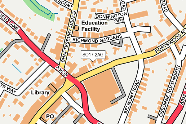 SO17 2AG map - OS OpenMap – Local (Ordnance Survey)