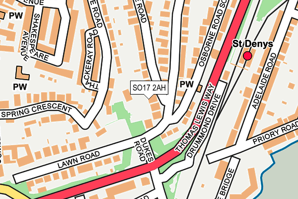 SO17 2AH map - OS OpenMap – Local (Ordnance Survey)