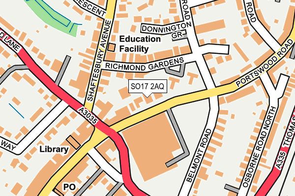 SO17 2AQ map - OS OpenMap – Local (Ordnance Survey)
