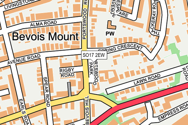 SO17 2EW map - OS OpenMap – Local (Ordnance Survey)