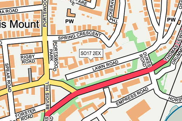 SO17 2EX map - OS OpenMap – Local (Ordnance Survey)