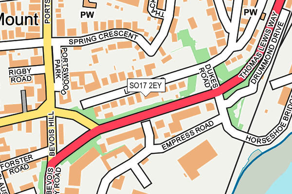 SO17 2EY map - OS OpenMap – Local (Ordnance Survey)