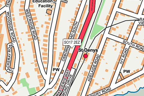 SO17 2EZ map - OS OpenMap – Local (Ordnance Survey)