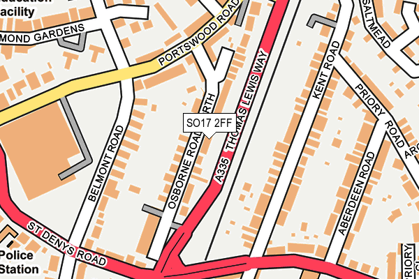 SO17 2FF map - OS OpenMap – Local (Ordnance Survey)