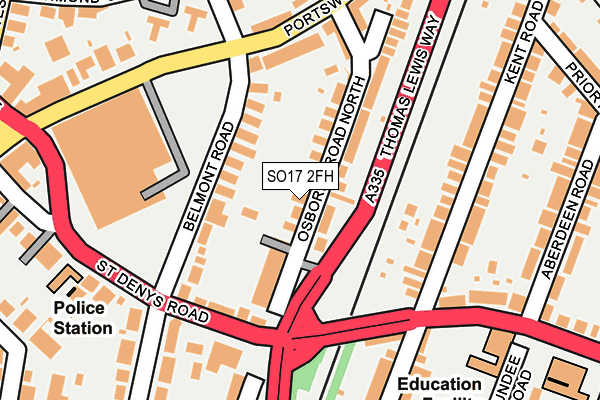 SO17 2FH map - OS OpenMap – Local (Ordnance Survey)