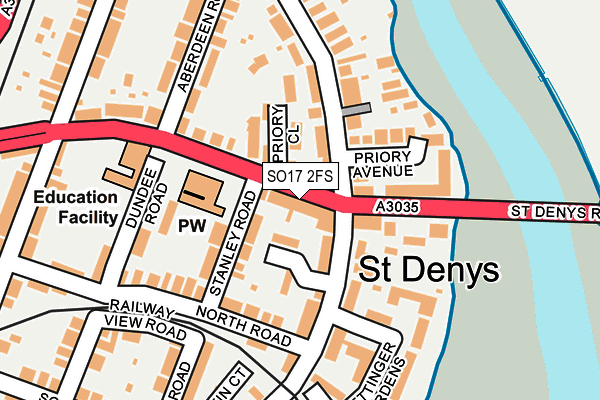 SO17 2FS map - OS OpenMap – Local (Ordnance Survey)