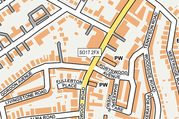 SO17 2FX map - OS OpenMap – Local (Ordnance Survey)