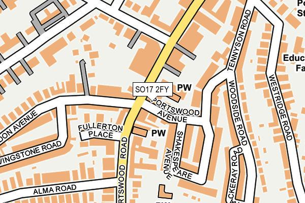SO17 2FY map - OS OpenMap – Local (Ordnance Survey)