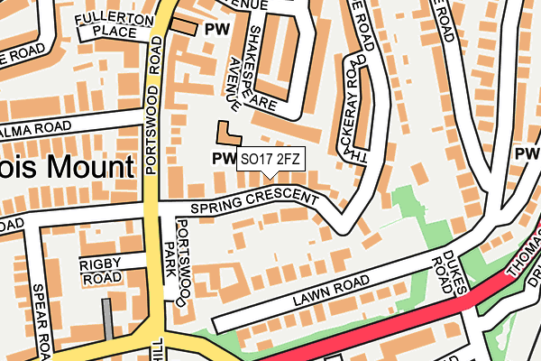SO17 2FZ map - OS OpenMap – Local (Ordnance Survey)