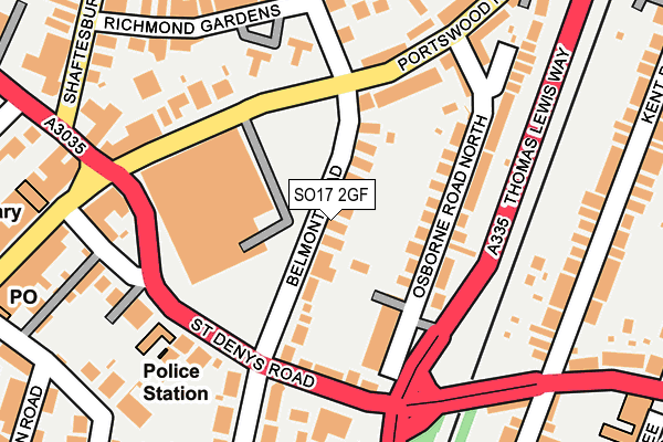 SO17 2GF map - OS OpenMap – Local (Ordnance Survey)