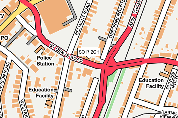 SO17 2GH map - OS OpenMap – Local (Ordnance Survey)