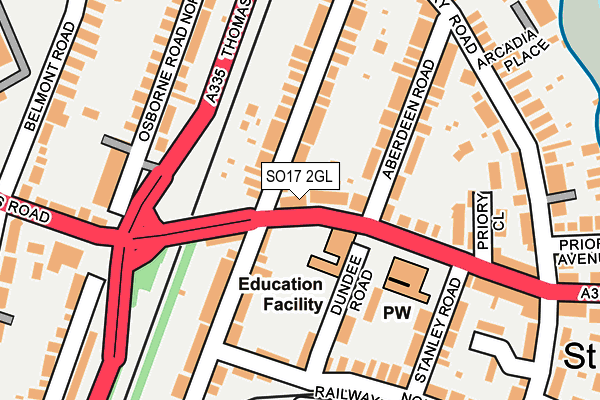 SO17 2GL map - OS OpenMap – Local (Ordnance Survey)