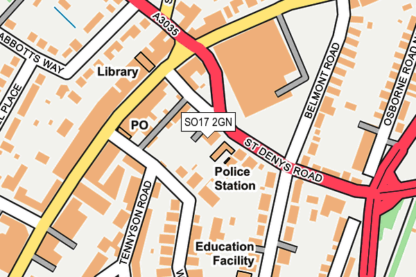 SO17 2GN map - OS OpenMap – Local (Ordnance Survey)