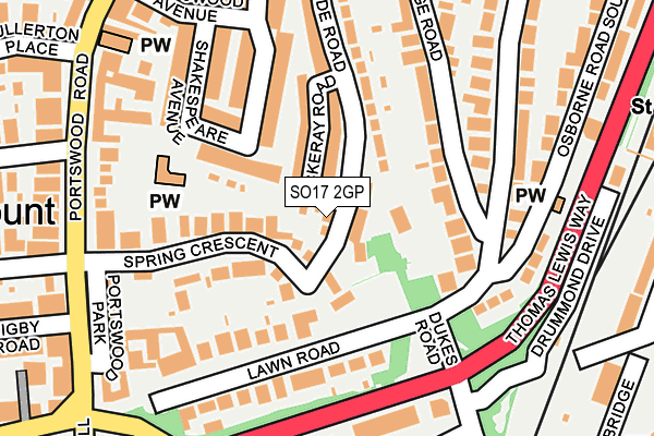 SO17 2GP map - OS OpenMap – Local (Ordnance Survey)