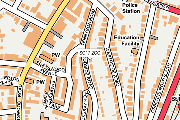 SO17 2GQ map - OS OpenMap – Local (Ordnance Survey)