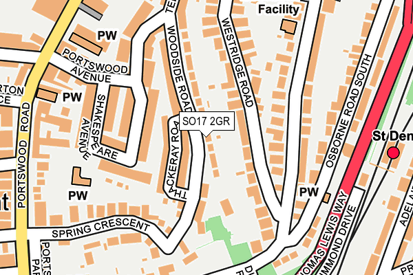 SO17 2GR map - OS OpenMap – Local (Ordnance Survey)