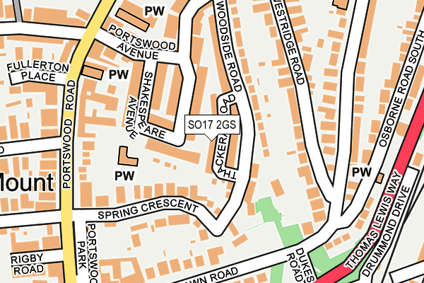 SO17 2GS map - OS OpenMap – Local (Ordnance Survey)
