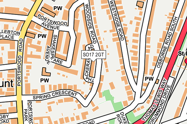SO17 2GT map - OS OpenMap – Local (Ordnance Survey)