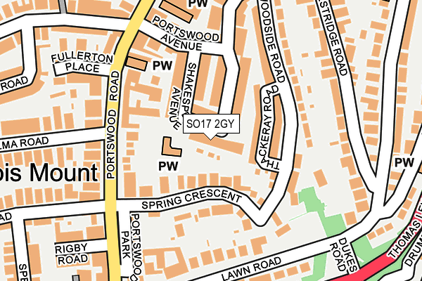 SO17 2GY map - OS OpenMap – Local (Ordnance Survey)