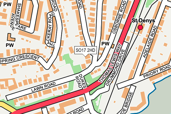 SO17 2HD map - OS OpenMap – Local (Ordnance Survey)