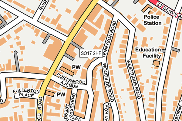 SO17 2HF map - OS OpenMap – Local (Ordnance Survey)
