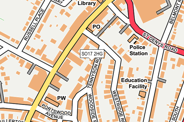 SO17 2HG map - OS OpenMap – Local (Ordnance Survey)