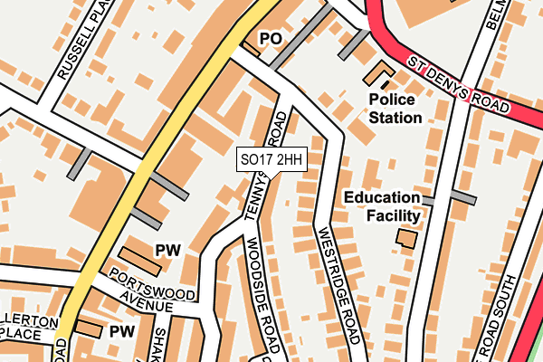 SO17 2HH map - OS OpenMap – Local (Ordnance Survey)