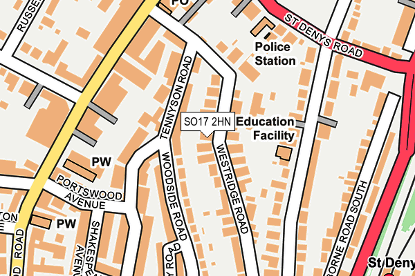 SO17 2HN map - OS OpenMap – Local (Ordnance Survey)