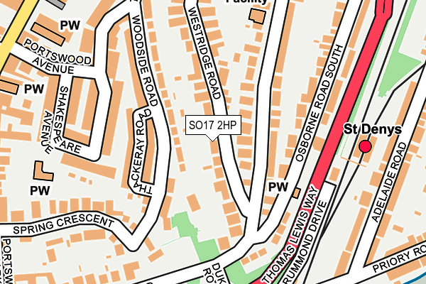 SO17 2HP map - OS OpenMap – Local (Ordnance Survey)