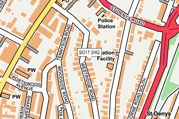 SO17 2HQ map - OS OpenMap – Local (Ordnance Survey)