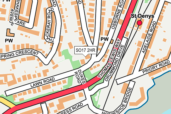 SO17 2HR map - OS OpenMap – Local (Ordnance Survey)