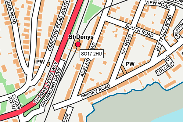SO17 2HU map - OS OpenMap – Local (Ordnance Survey)