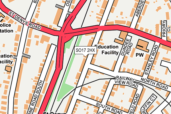 SO17 2HX map - OS OpenMap – Local (Ordnance Survey)